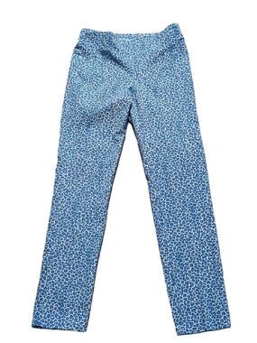J. McLaughlin Blue Cheetah Print Pull On Pants Size 6